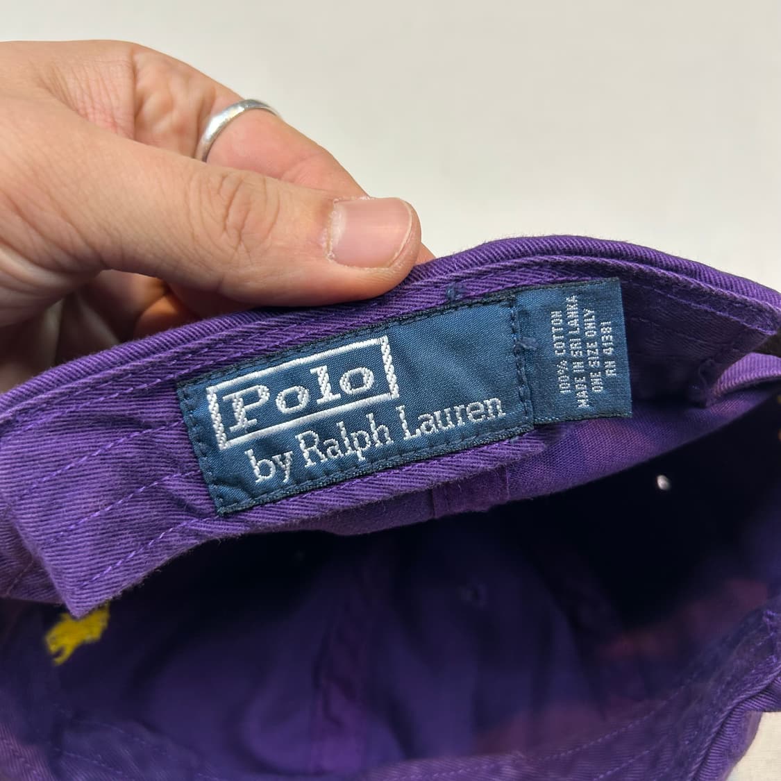 폴로 랄프로렌 보라색 볼캡 모자 가죽스트랩 정품 상품이미지7
