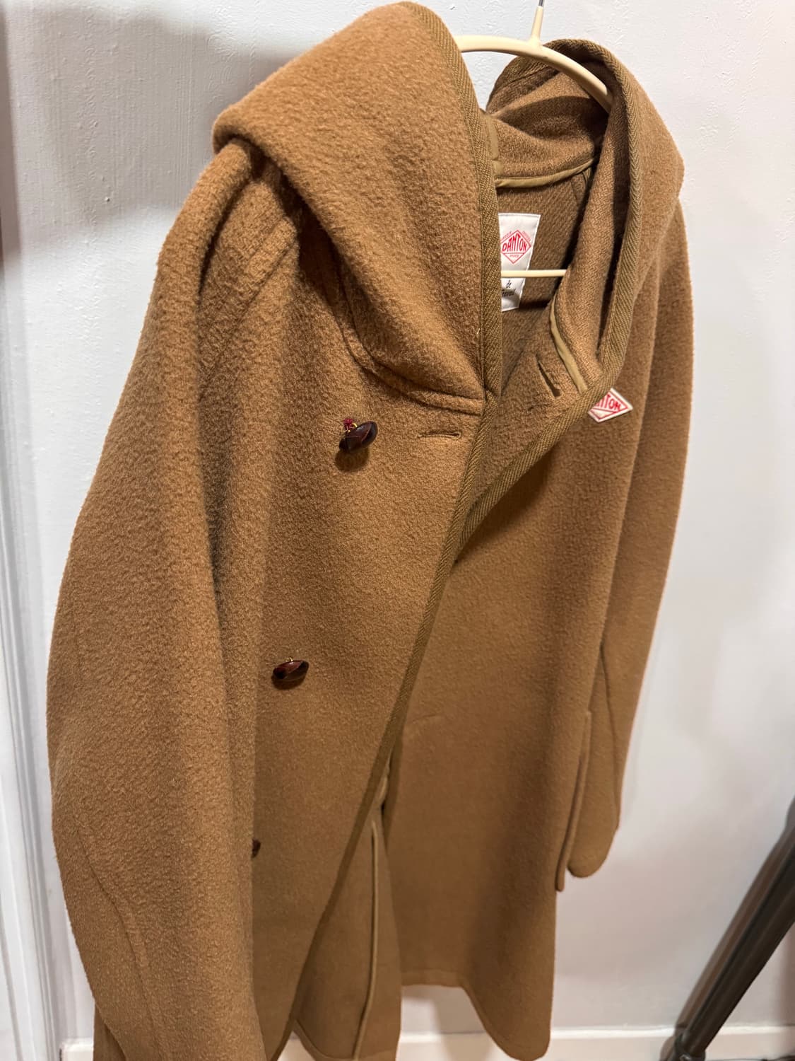 단톤 울 후드코트 브라운 38사이즈 울자켓 가디건 상품이미지4