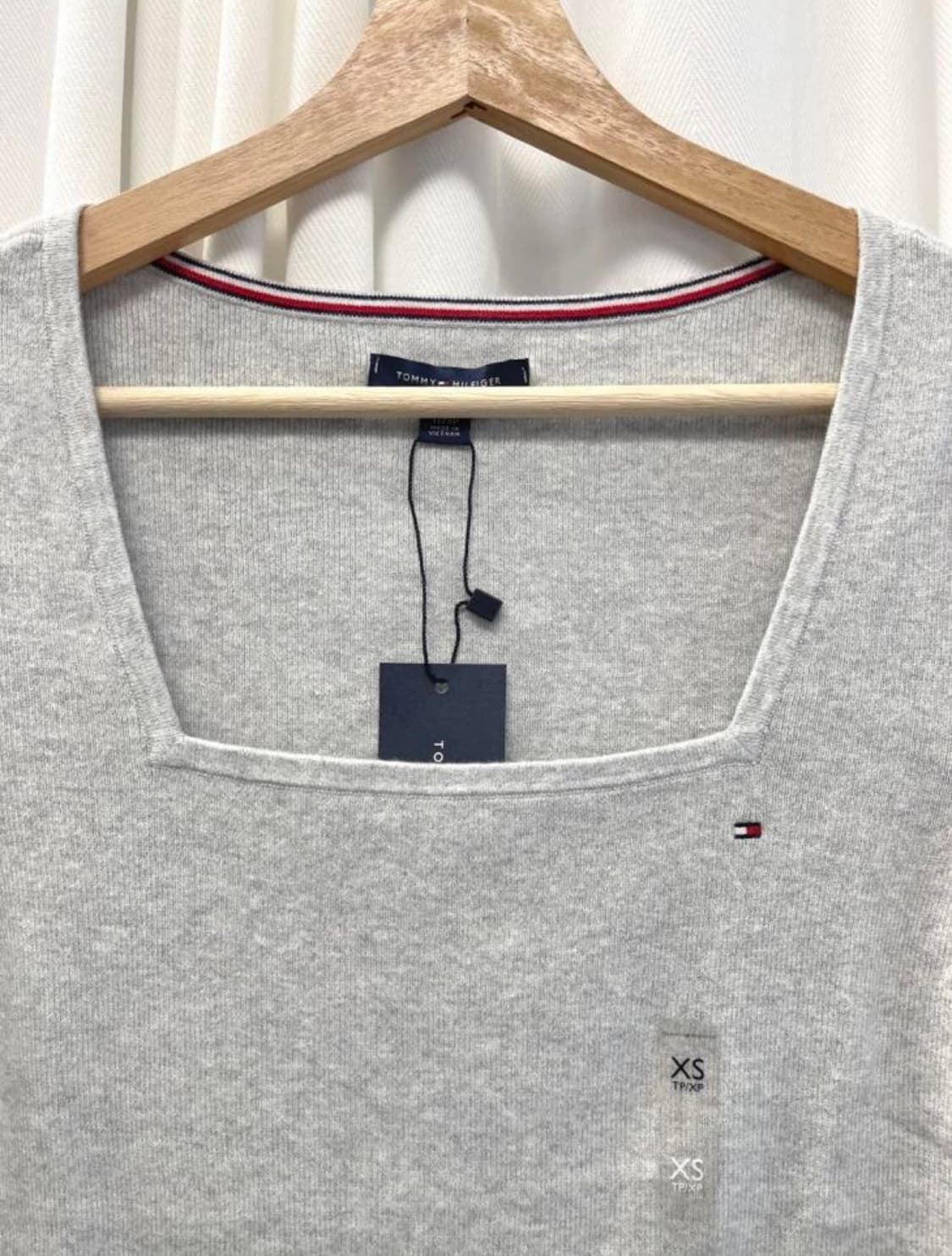 타미힐피거 여성 스퀘어넥 긴팔 스웨터(새상품)(XS 상품이미지2