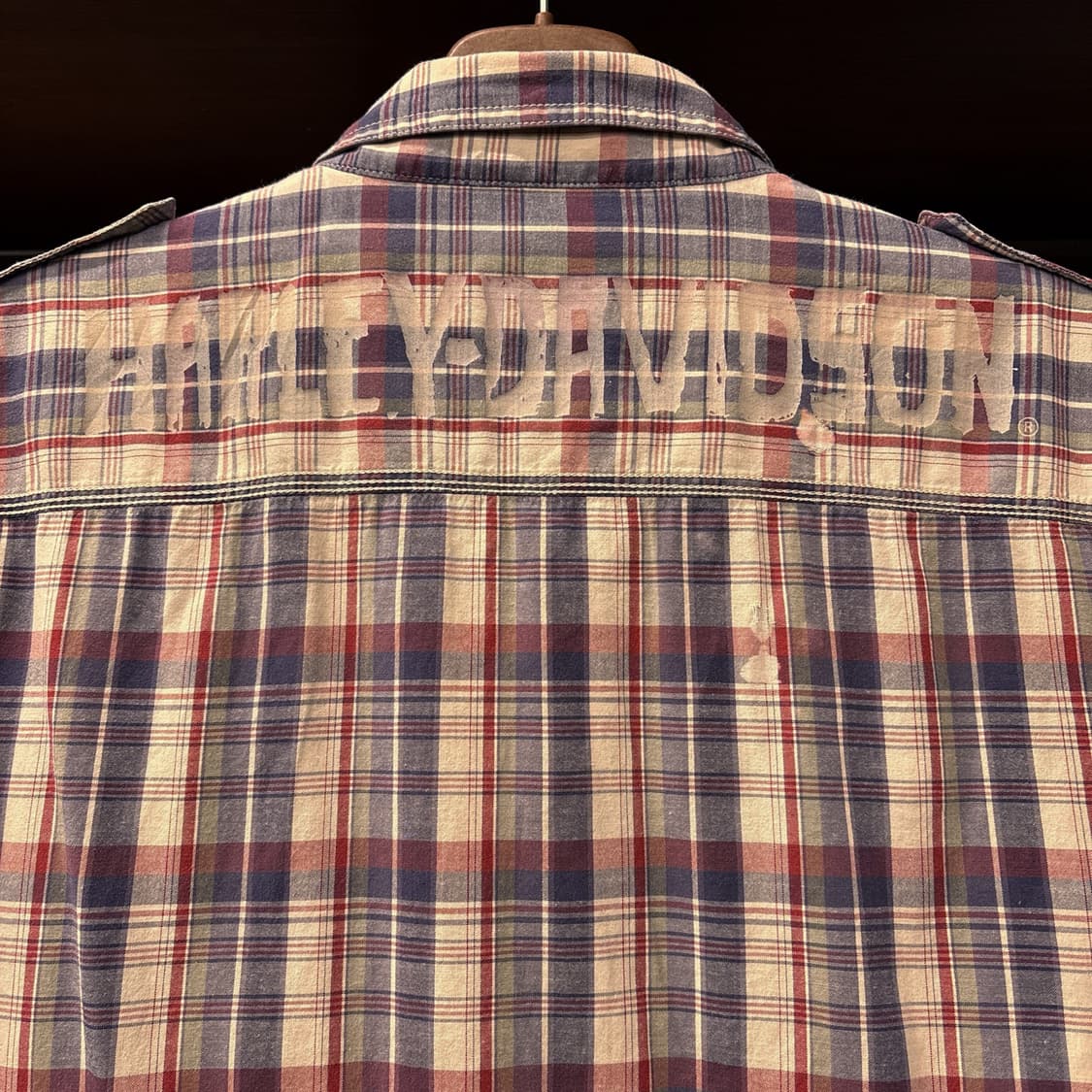 할리데이비슨 멀티 타탄체크 코튼패치 워크셔츠 N1160 상품이미지5