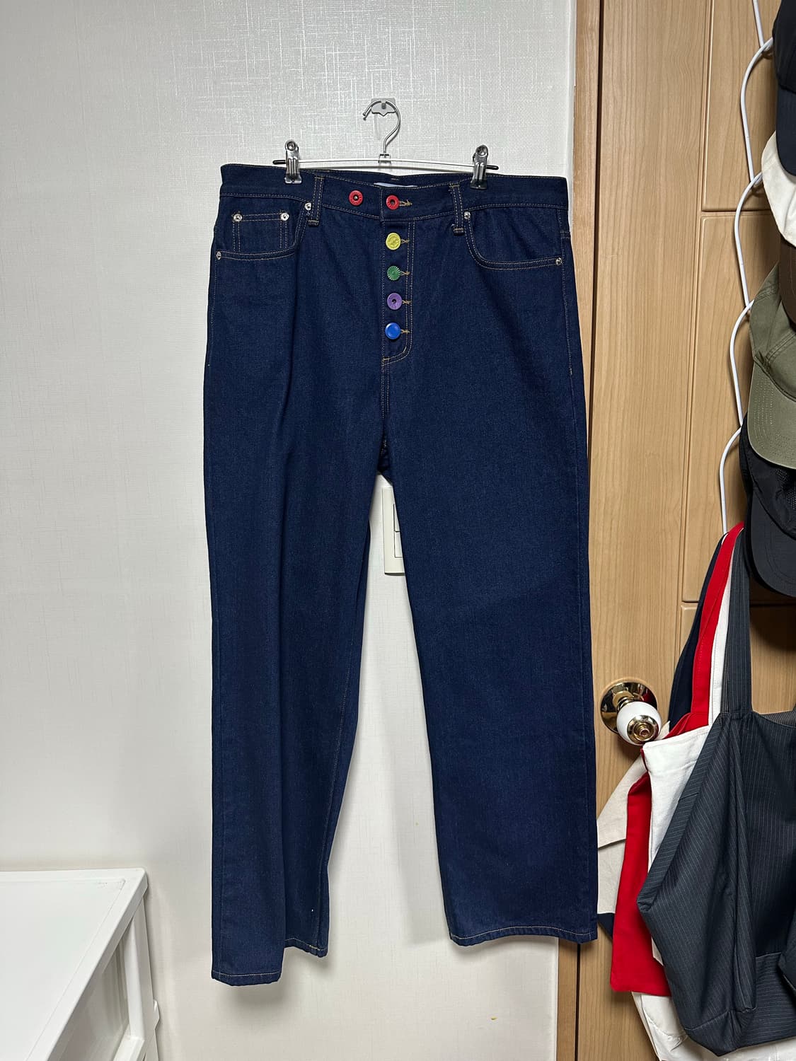 준태킴 아티셔널 멀티컬러 버튼 데님 트라우저 상품이미지3