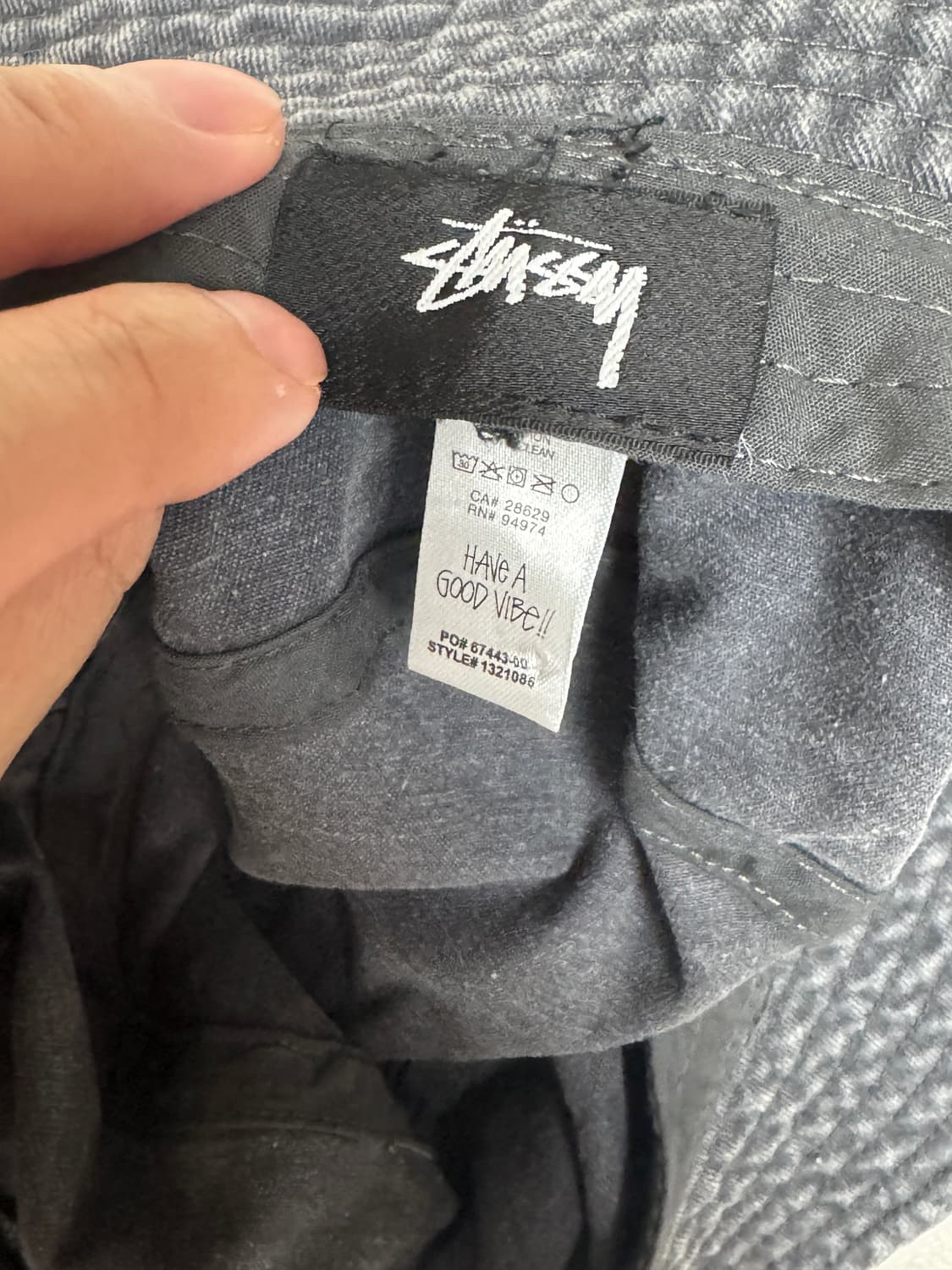 Stussy Washed Stock Bucket Hat Charcoal 상품이미지2