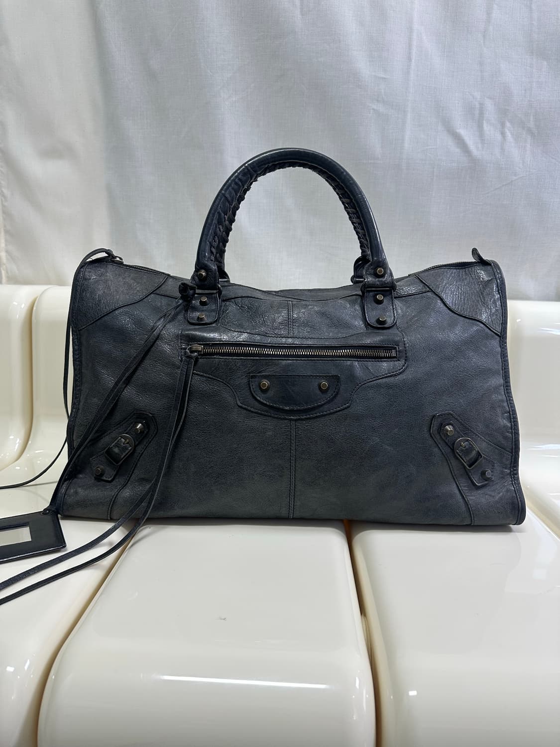 [A 정품] 발렌시아가 시티 모터백 라지 다크그레이 상품이미지1