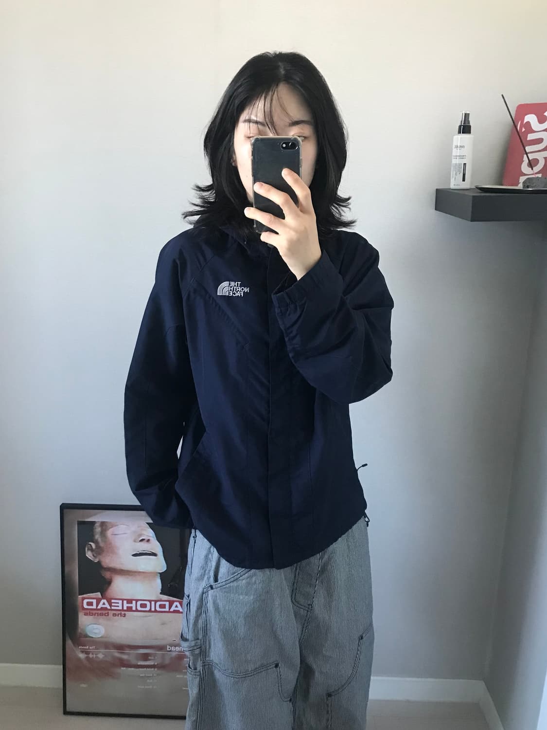 노스페이스 원드 로고 네이비 바람막이 자켓 상품이미지4