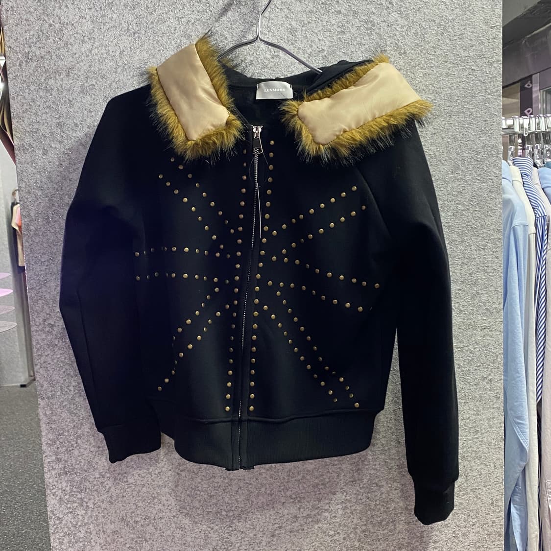 빈티지 블랙 골드패턴 후드집업 B3319 상품이미지2