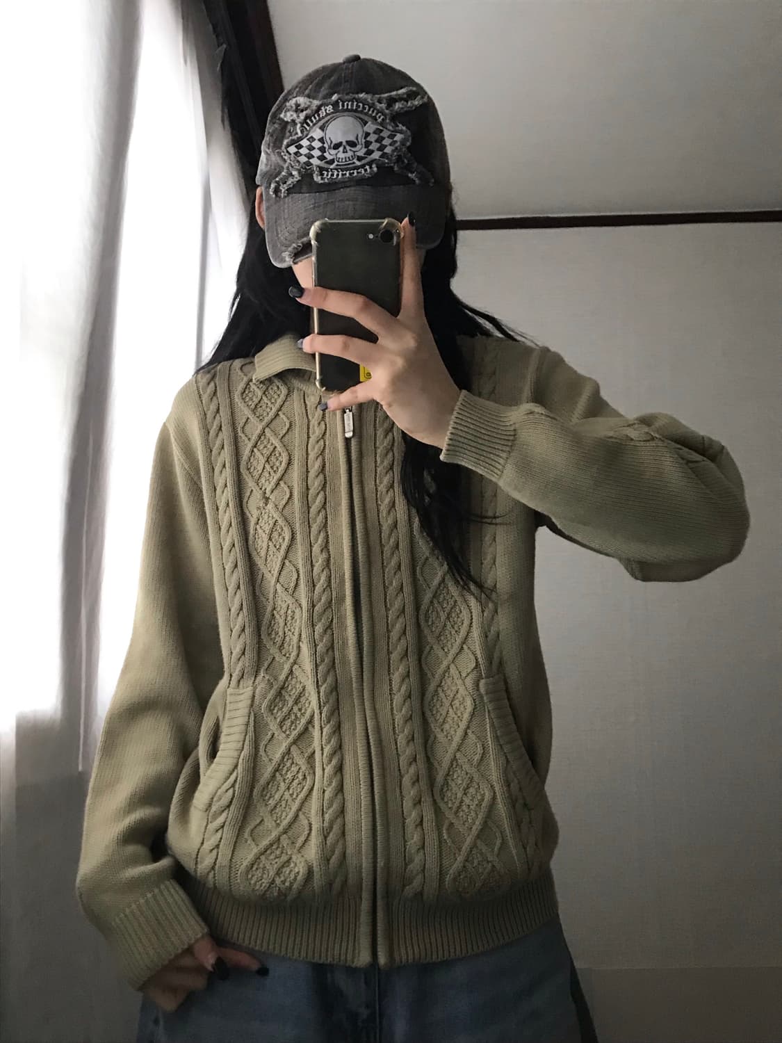 빈폴 카키 니트집업 상품이미지2