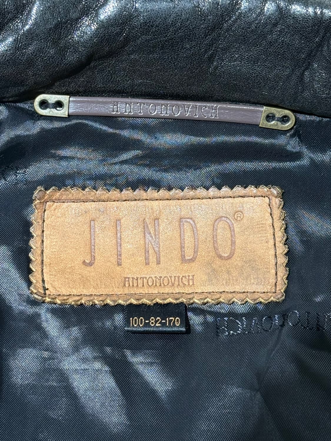 진도 딥브라운 램스킨 레더 봄버 자켓 상품이미지7