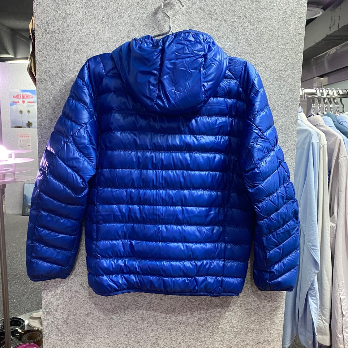 유니클로 딥블루 후드 경량패딩 b3390 상품이미지4