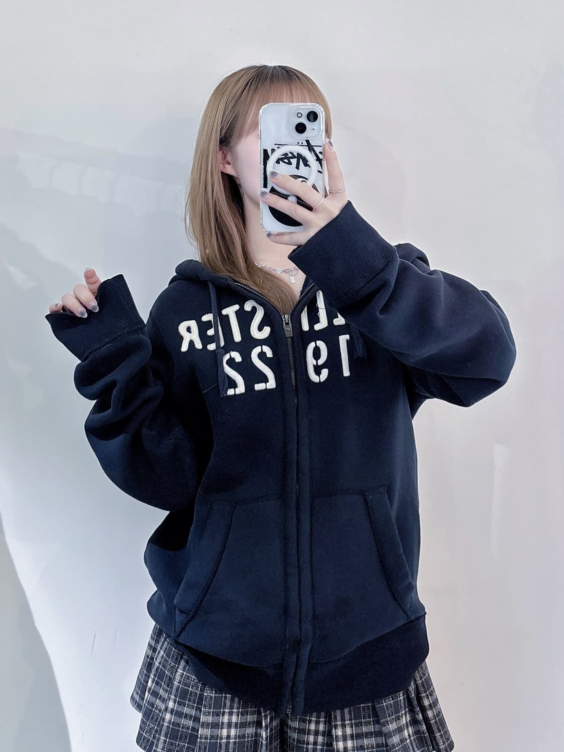 홀리스터 블랙 빅로고 후드집업 상품이미지1