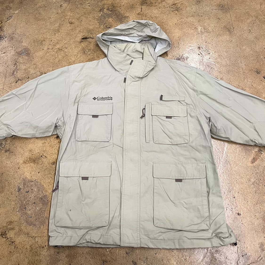 [정품/100] 컬럼비아 후드 바람막이 자켓 베이지 b10 상품이미지3