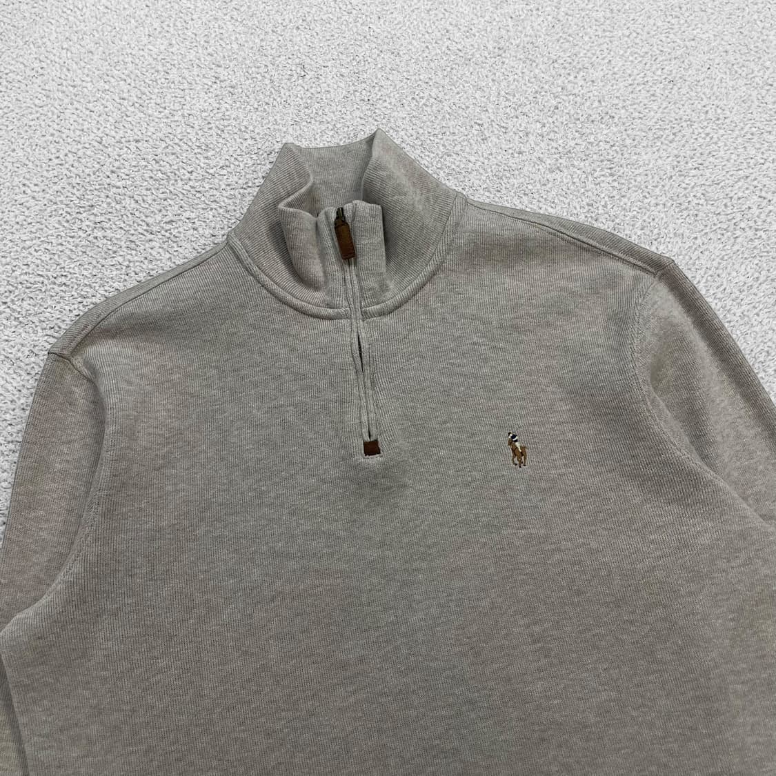 폴로 랄프로렌 포니 로고 반집업 니트 베이지 상품이미지2