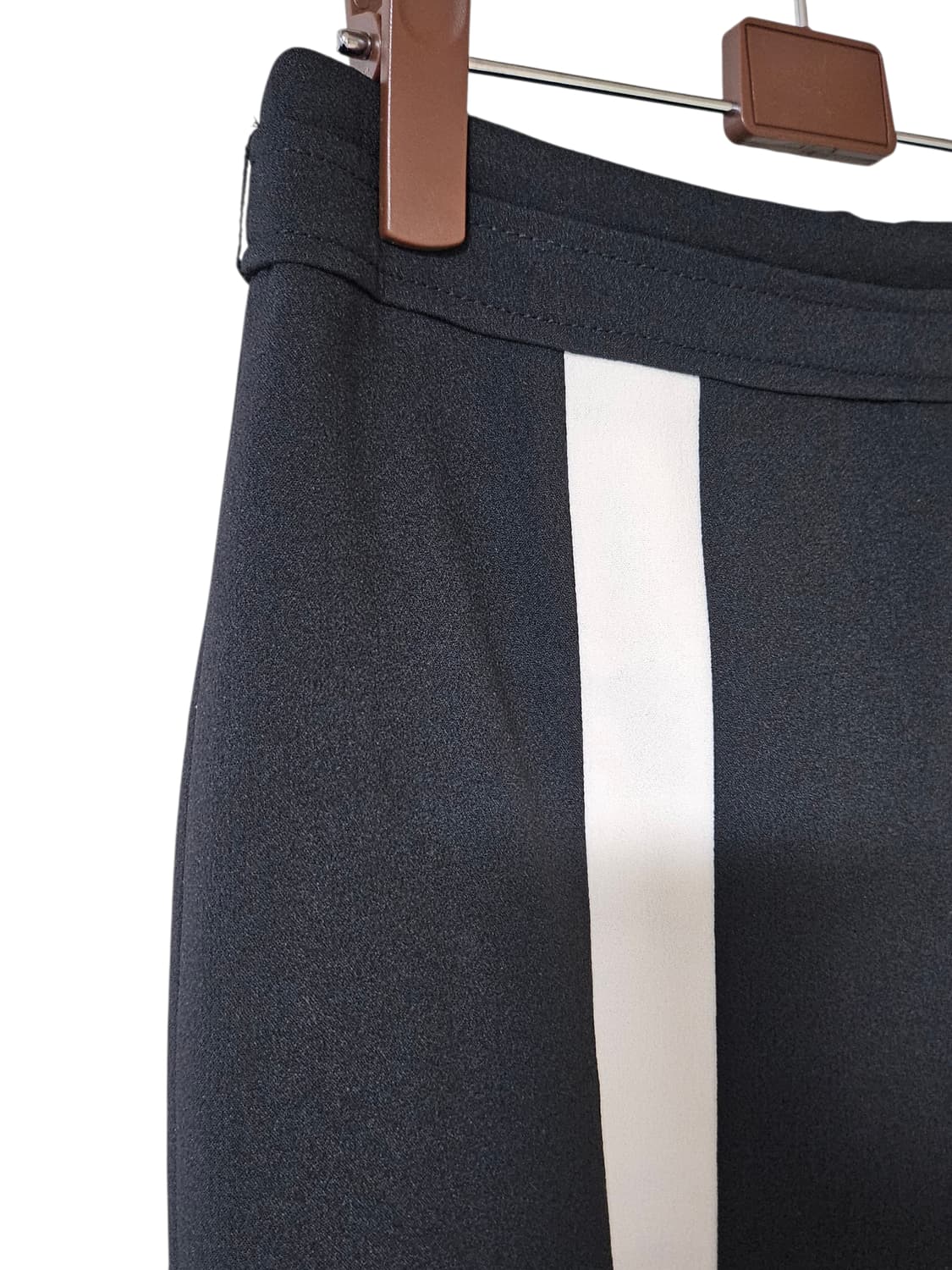 JJ지고트 블랙 배색 H라인 미디 스커트 55 | 하객룩 출근룩 상품이미지5