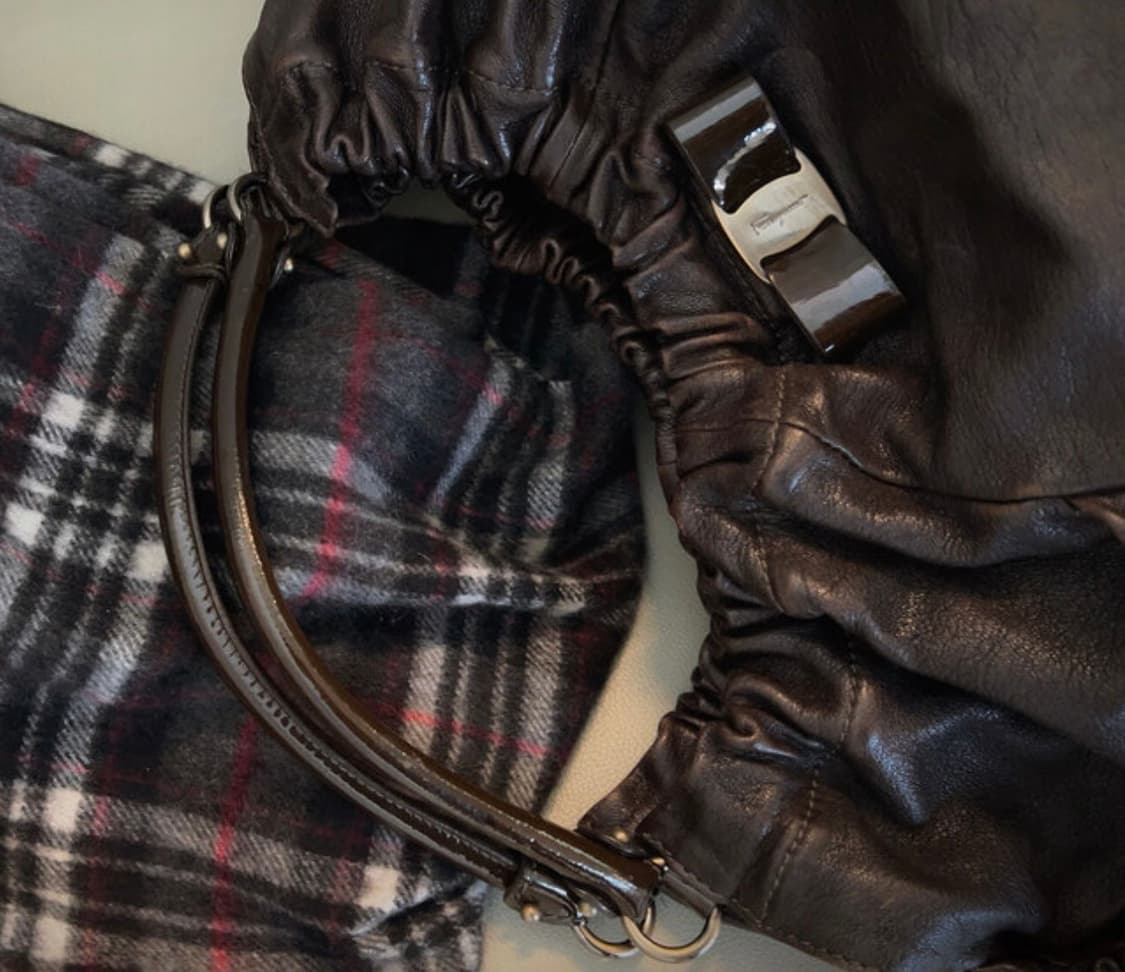 SALVATORE FERRAGAMO 페라가모 브라운 양가죽 숄더백 상품이미지6