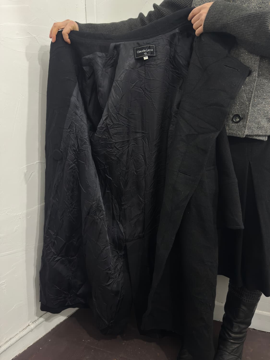 claude lema button long wool coat 상품이미지6