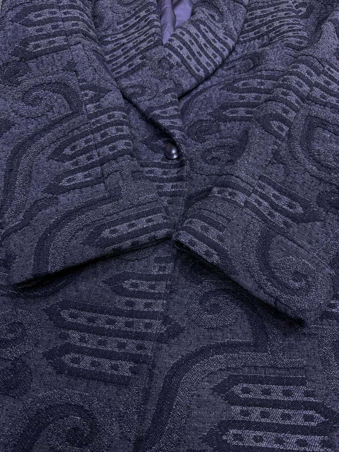 발리 울 라나 빈티지 패턴 레트로 더블 블레스트 코트 M 상품이미지5