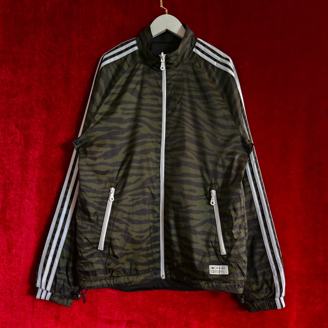 아디다스(Adidas) 지브라 카키 삼선 리버시블 양면 자켓 100 상품이미지2