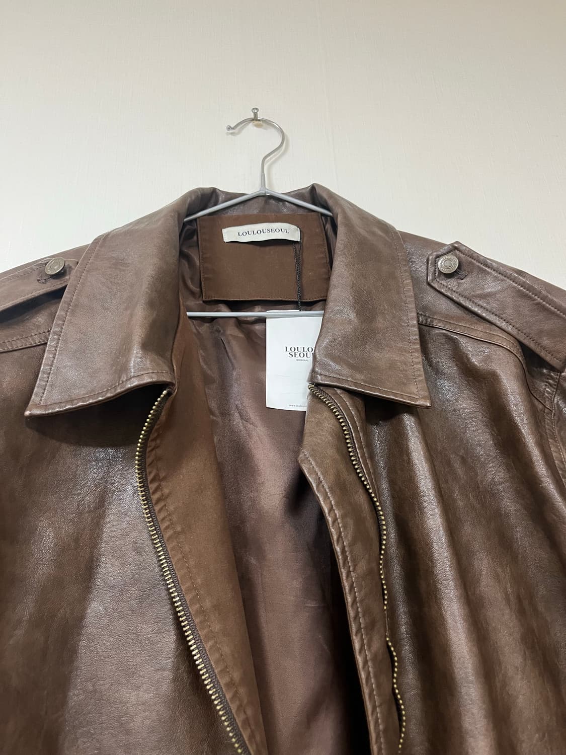 루루서울 City Blooming Leather Jacket brown 상품이미지3