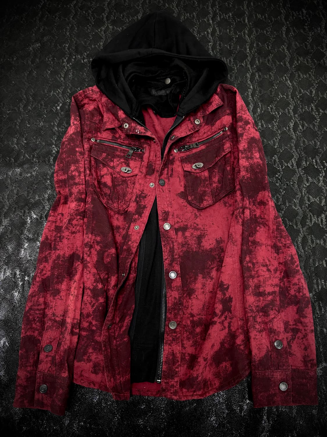 00’s Archive Red Bleach Layered Jacket 상품이미지1