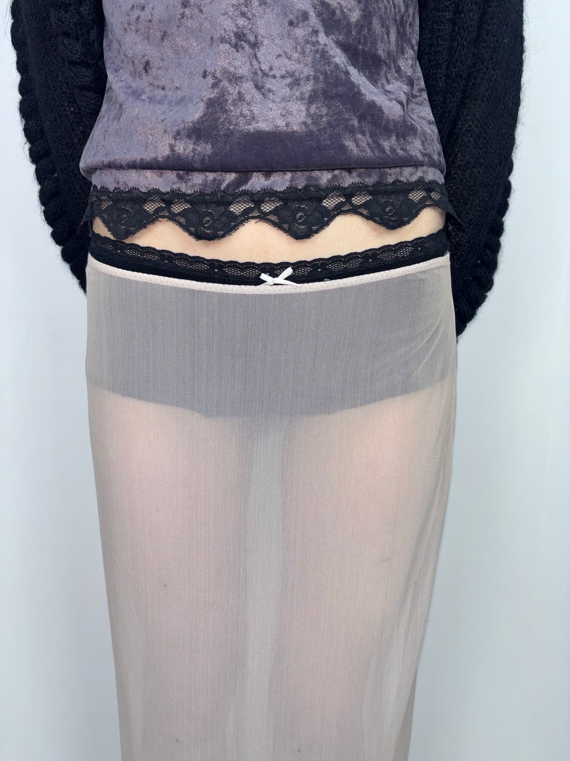 BEADED SHEER LAYERED SKIRT 상품이미지4