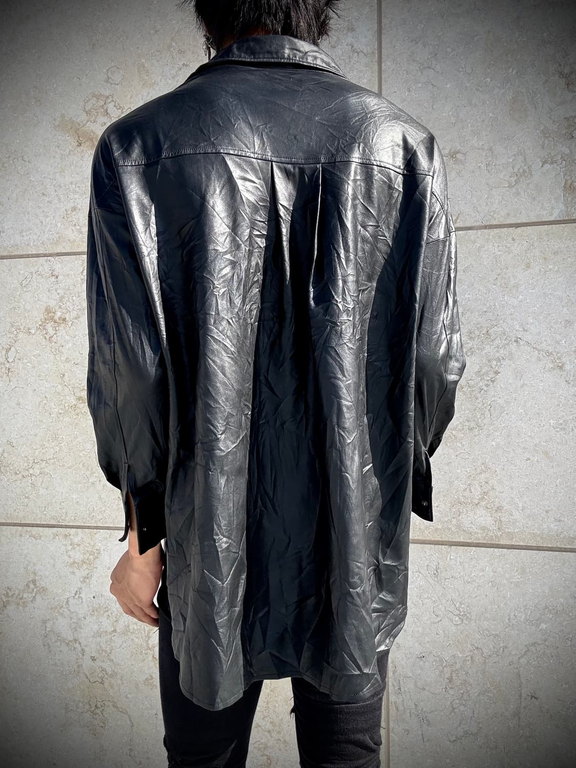 “Vintage” V-Kei Mood Fake Leather Shirts 상품이미지2