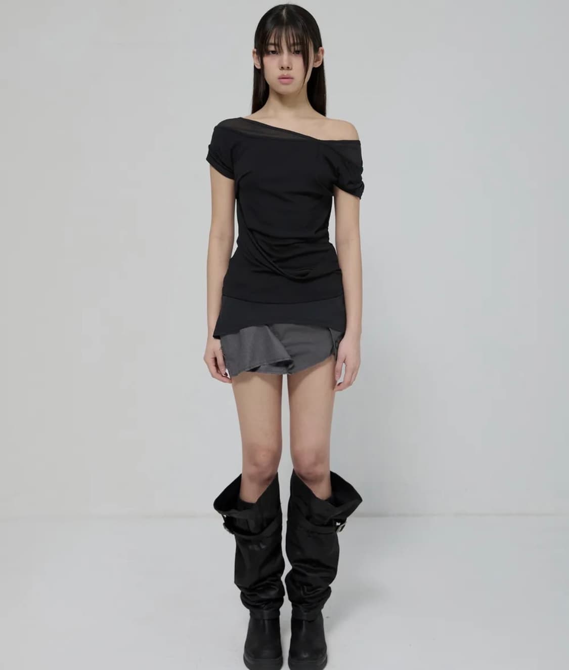 새상품 플레어업 2-Layered Top 블랙 상품이미지2