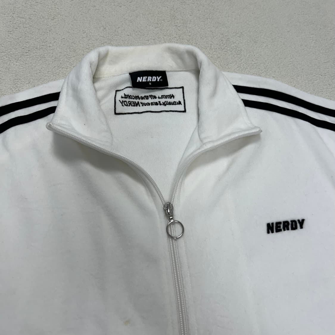 Nerdy white velvet jersey 상품이미지5