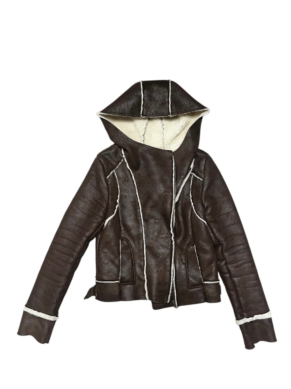 무스탕 후드 자켓 상품이미지4