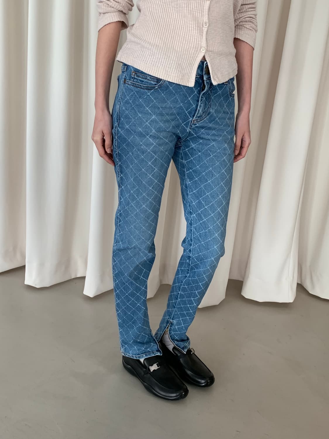 00's "Chanel" diamond pattern Jeans 상품이미지2