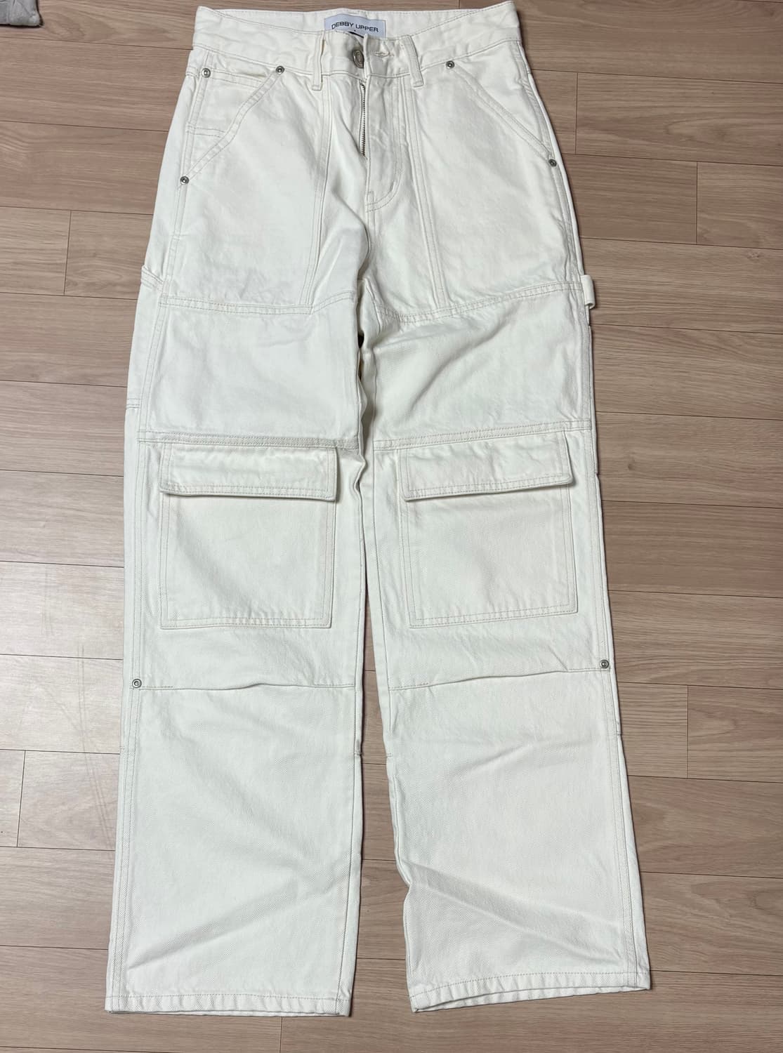데비어퍼 BARIEL 카고 와이드 진 데님 팬츠 화이트 S 상품이미지1