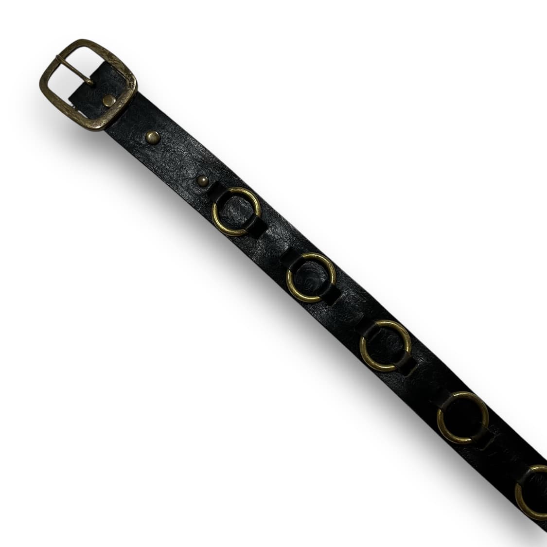 Western brass O ring leather belt 상품이미지4