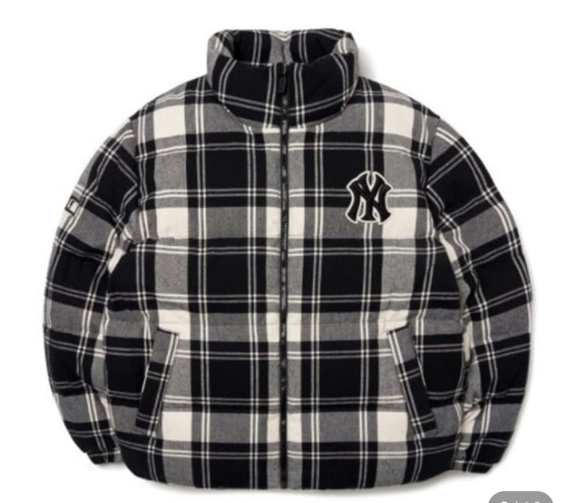 MLB 공용 체크 숏패딩 엠엘비 코튼 다운 3ADJP0216 상품이미지1