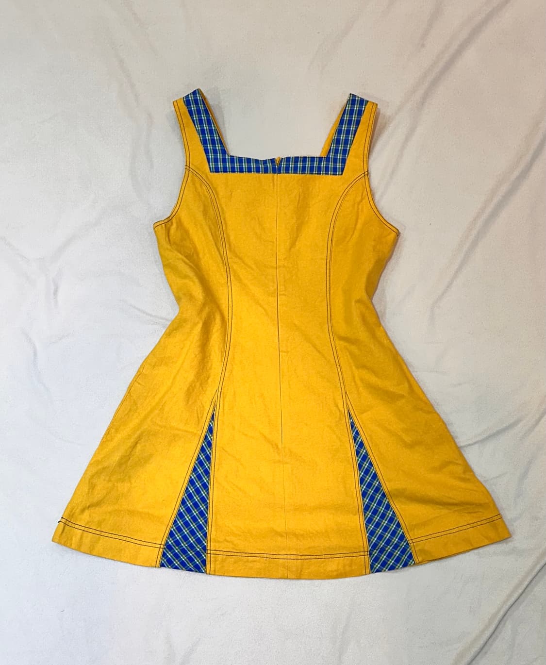 베티스블루 옐로우 체크 원피스 상품이미지5