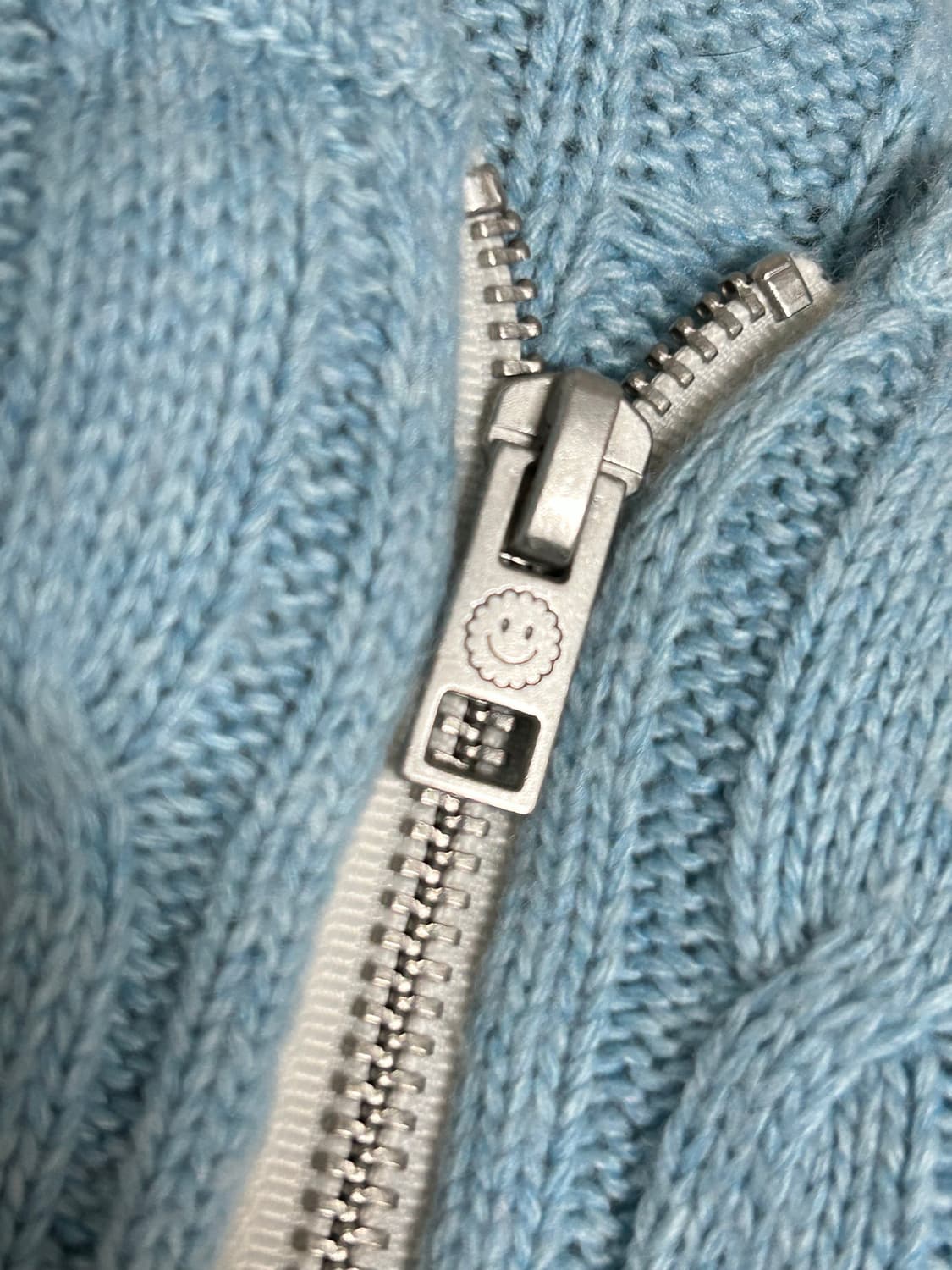 마이멜로디 소라색 니트집업 키치 너드 상품이미지3