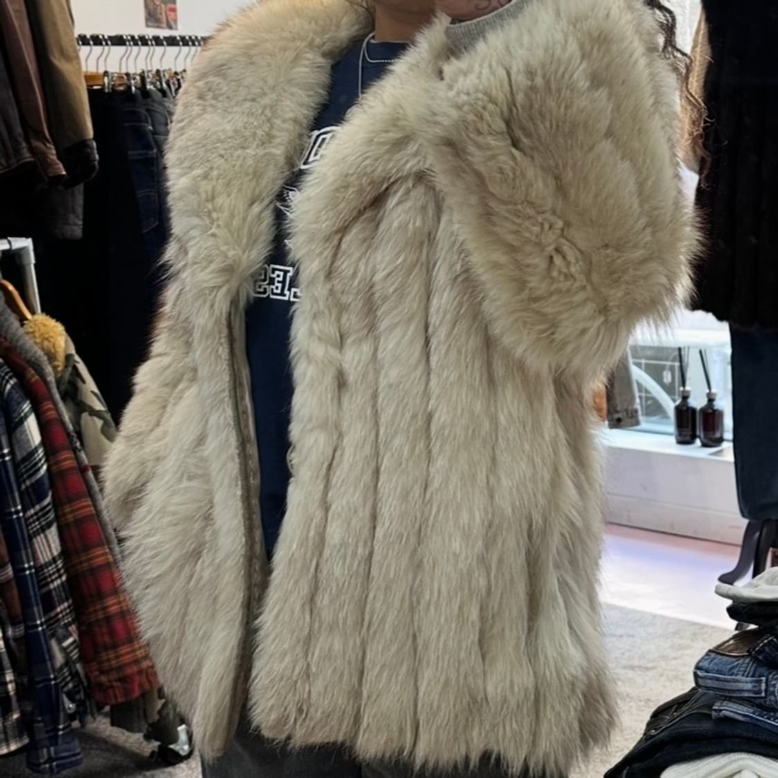 캐나다 빈티지 베이지 사가폭스 퍼자켓M 상품이미지9