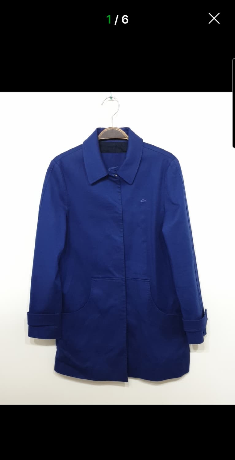 (S) 라코스테 하프코트 군청색 싱글 반코트 스판  상품이미지1