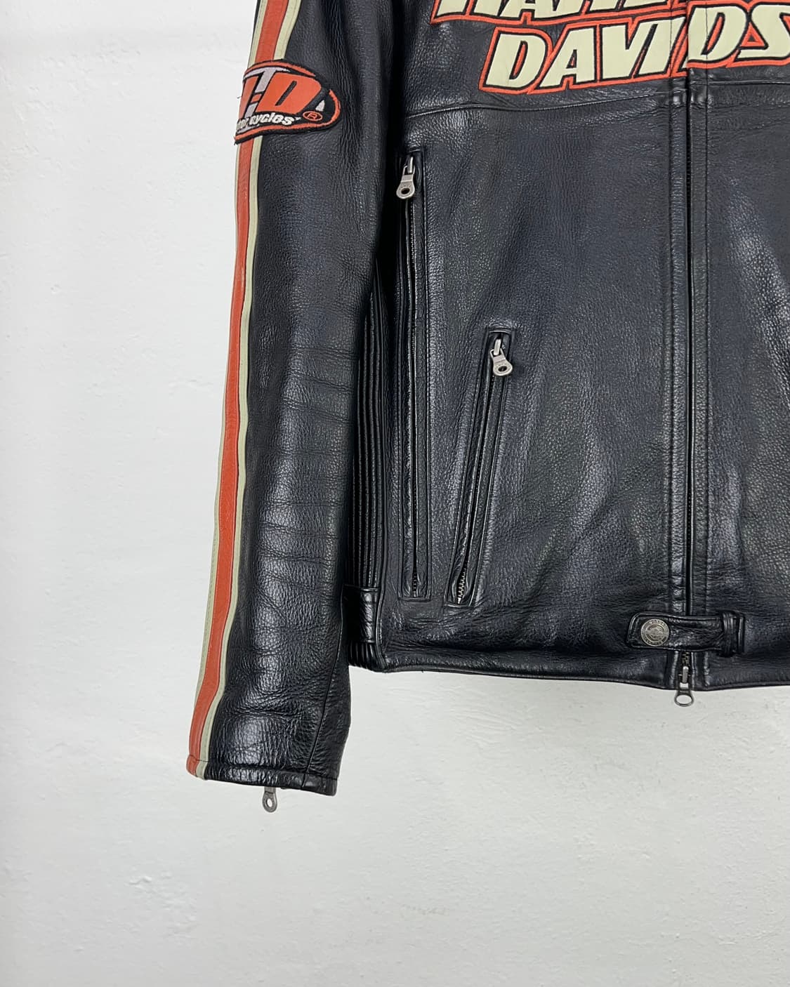 할리데이비슨 토크 제뉴윈 집 스트레치 라이딩 레더 자켓 상품이미지4
