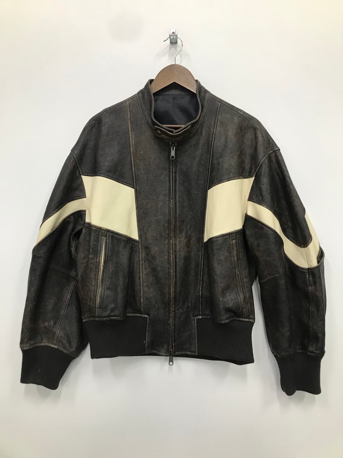 디스트레스 믹스드 레더점퍼 상품이미지1