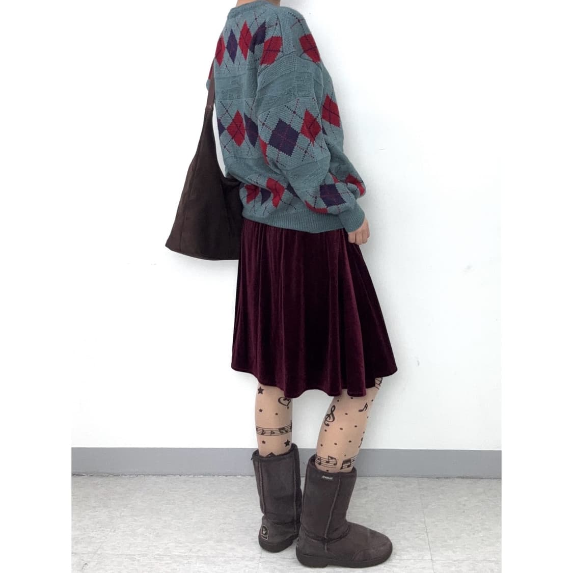 빈티지 아가일 울 니트 스웨터 상품이미지4