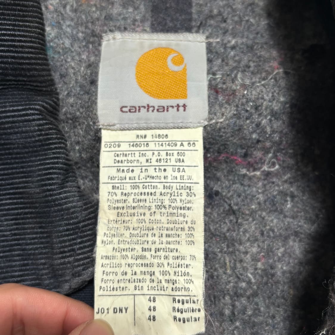 48 칼하트 j01 네이비 디트로이트 자켓 상품이미지4