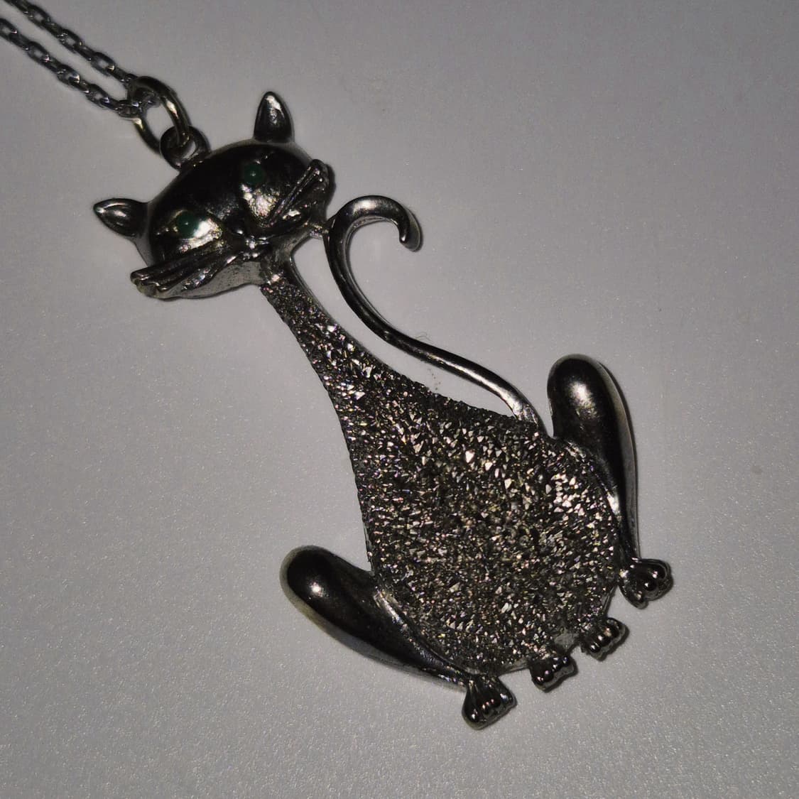 60s 미국 빈티지 크리스탈 고양이 목걸이 상품이미지10