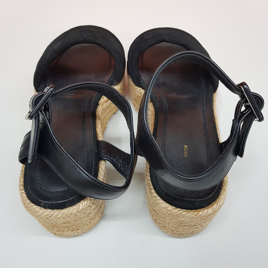 한섬 시스템 레더 에스파드류 웨지 스트랩 샌들 230사이즈 상품이미지3