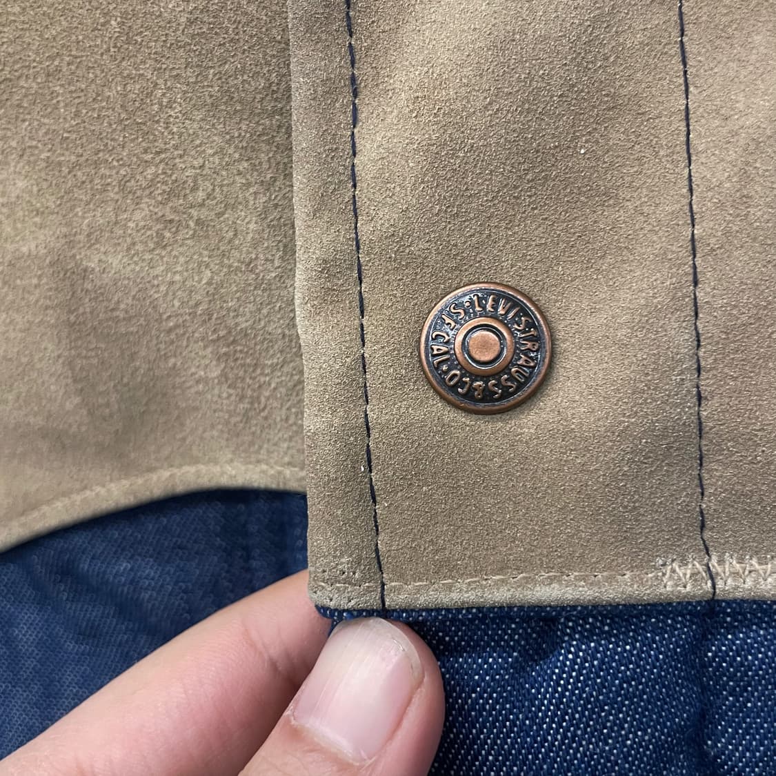 70s 리바이스 화이트 탭 스웨이드 Made in USA 다운버튼 베스트 상품이미지4