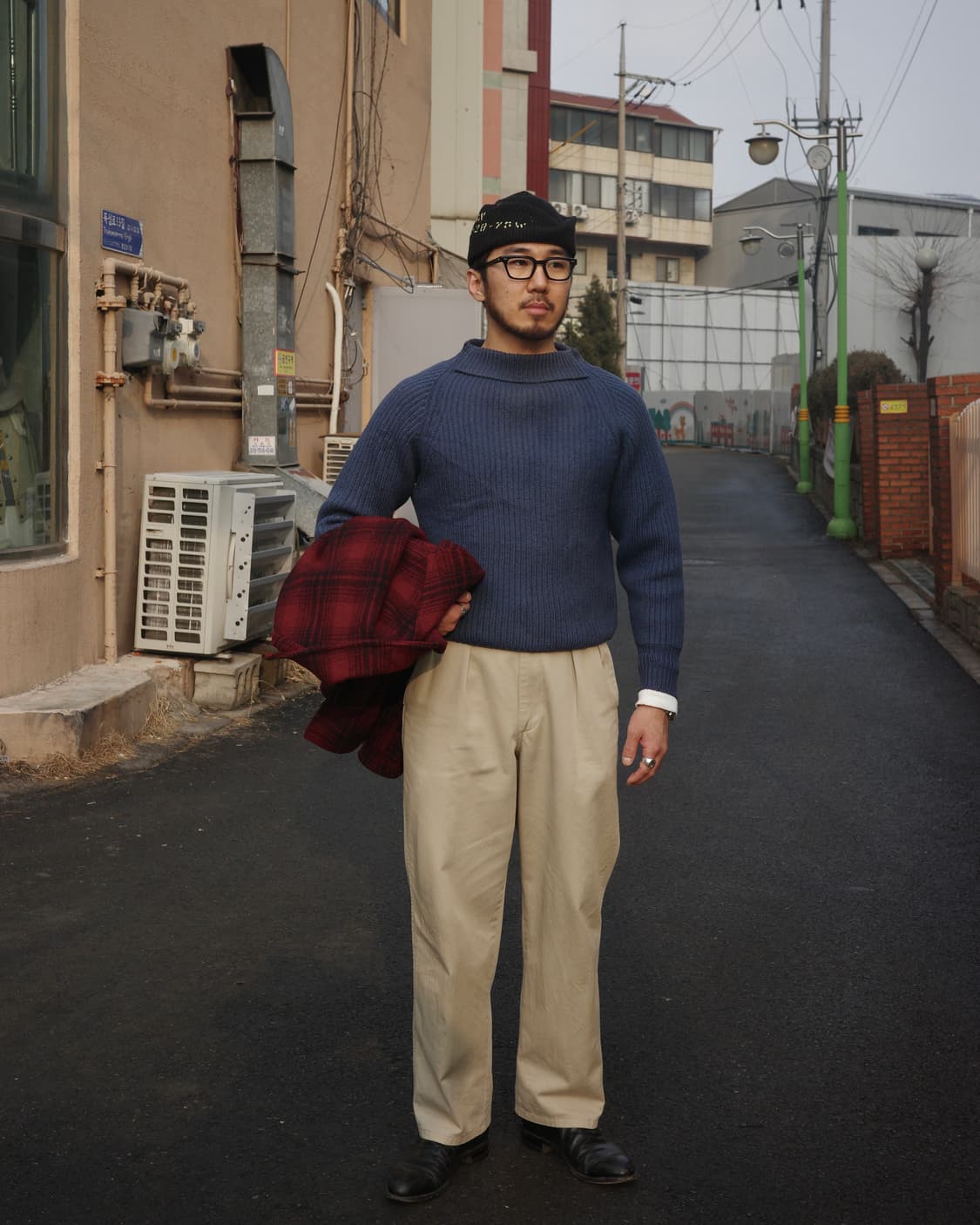 70s Holt Renfrew 스퀘어 폴드넥 피셔맨 니트 상품이미지5