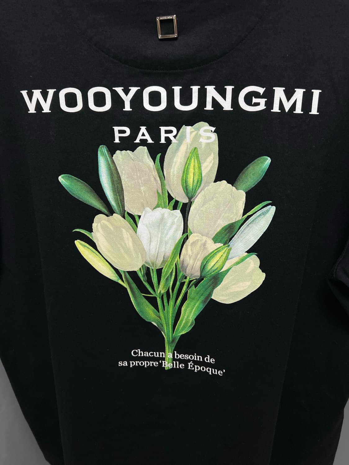 [정품] 우영미 플라워 반팔 블랙 50size 상품이미지3