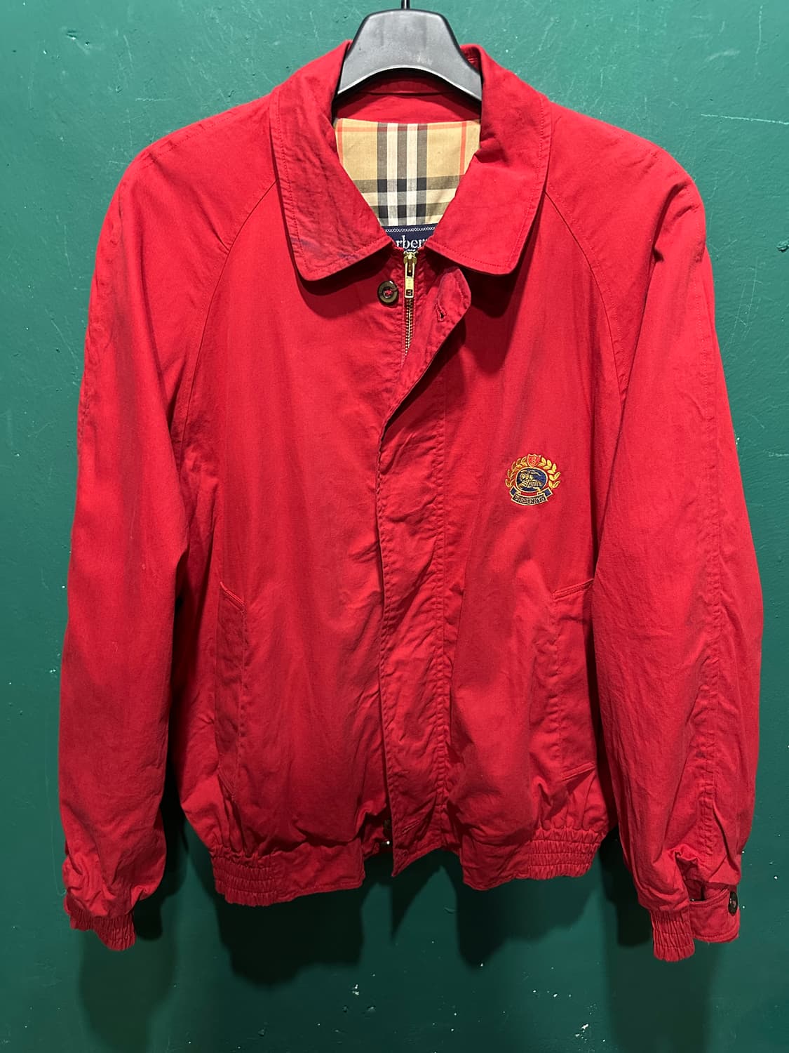 90s 버버리 크레스트 로고 블루종자켓 100-105 상품이미지1
