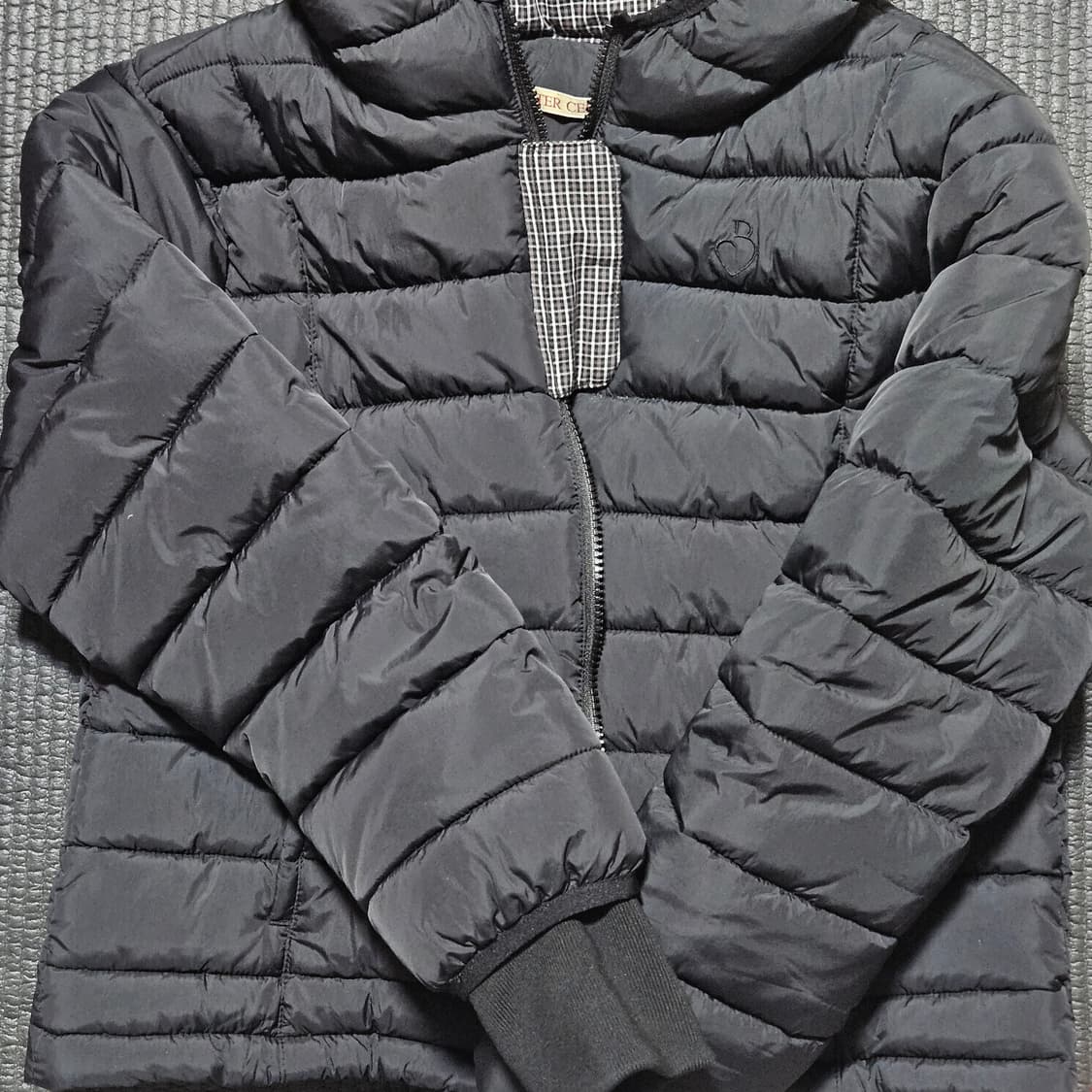 비터셀즈 경량패딩 후드 체크 라이트 푸퍼 자켓-블랙 상품이미지4