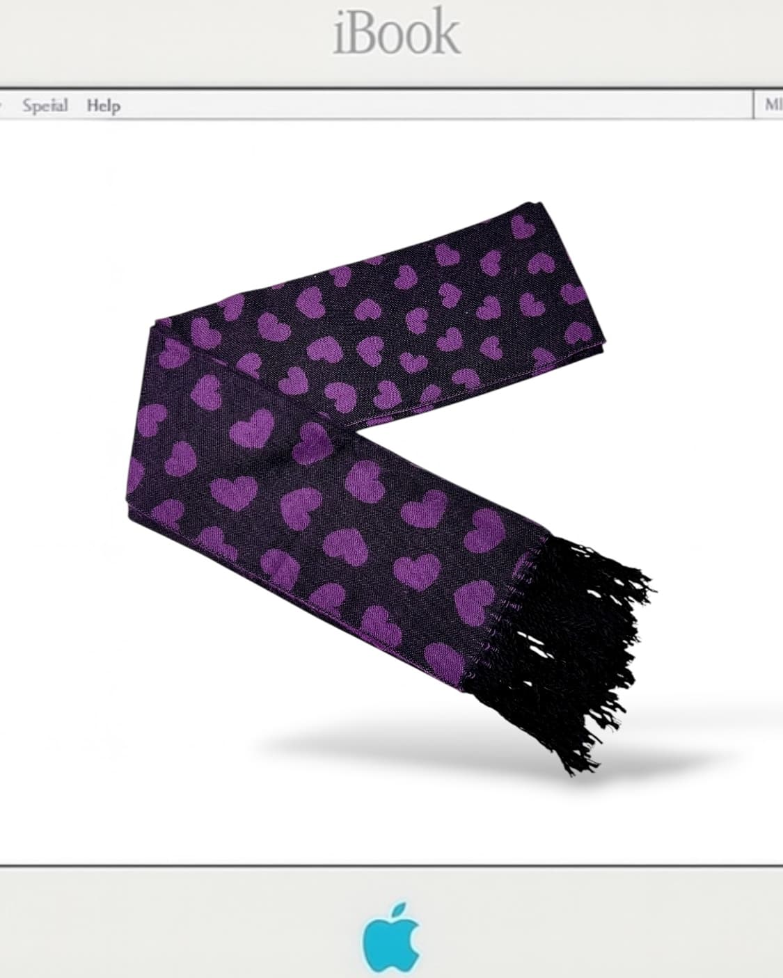 jp vintage 퍼플 하트 도트 목도리 상품이미지2