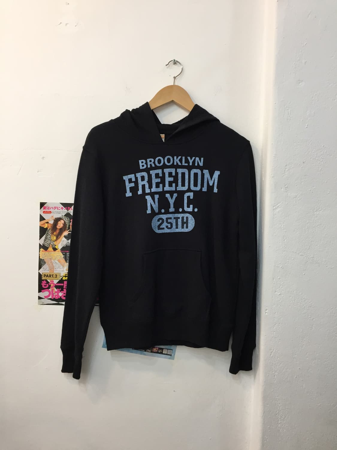 빈티지 네이비 레터링 후드티 상품이미지4