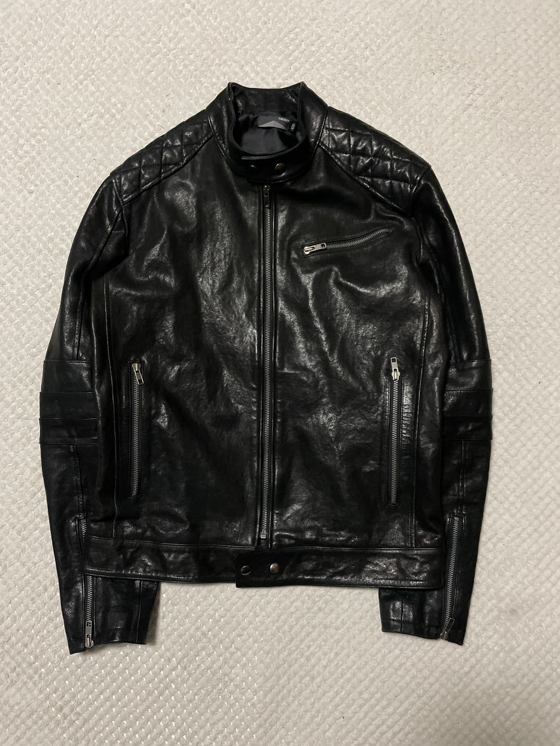 광희시장 웨스턴 무드 램스킨 양가죽 바이커 레더 자켓 상품이미지1