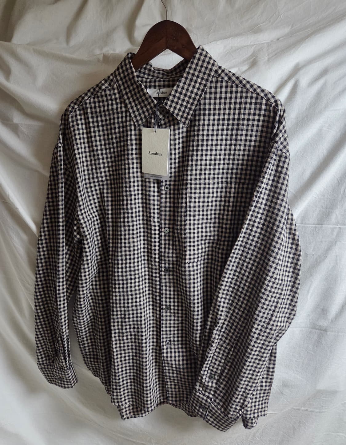 아르반 깅엄 체크 루즈 셔츠 샌드베이지 3(105) 상품이미지3